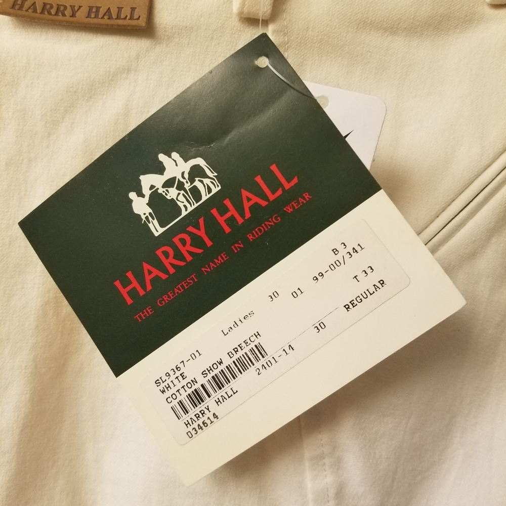 White knee patch britches Harry Hall Cotton lycra blend. Size 30.